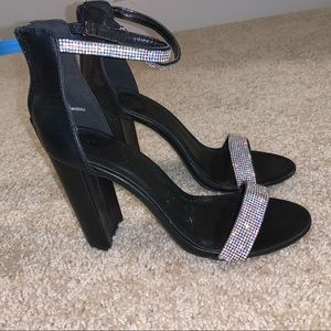 Black Pumps with Rhinestones
